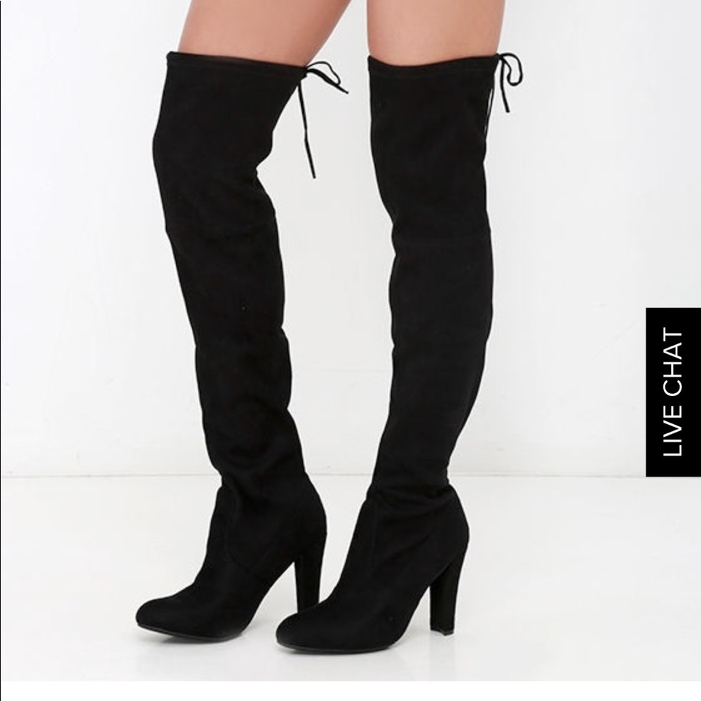 Steve madden black high knee boots